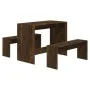 3-piece dining set made of smoked oak engineered wood by vidaXL, Furniture sets for kitchens and dining rooms - Ref: Foro24-8...
