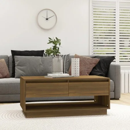 Oak brown engineered wood coffee table 102.5x55x44 cm by vidaXL, Coffee table - Ref: Foro24-812980, Price: 81,66 €, Discount: %