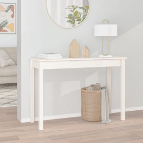 Mesa consola de madera maciza de pino blanco 110x40x75 cm