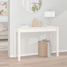 Mesa consola de madera maciza de pino blanco 110x40x75 cm de vidaXL, Mesas auxiliares - Ref: Foro24-814240, Precio: 76,81 €, ...