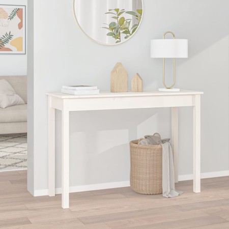 Solid white pine wood console table 110x40x75 cm by vidaXL, Side tables - Ref: Foro24-814240, Price: 76,81 €, Discount: %