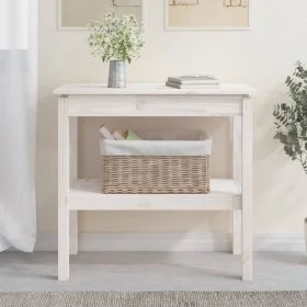 Solid white pine wood console table 80x40x75 cm by vidaXL, Side tables - Ref: Foro24-814305, Price: 68,20 €, Discount: %