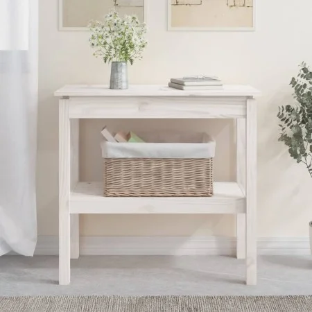 Konsolentisch aus massivem weißem Kiefernholz, 80 x 40 x 75 cm von vidaXL, Seitentische - Ref: Foro24-814305, Preis: 68,20 €,...