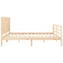 Bed frame with solid wood headboard 200x200 cm by vidaXL, Beds and slatted bases - Ref: Foro24-3194526, Price: 171,19 €, Disc...