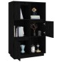 Hohe Anrichte aus massivem Kiefernholz schwarz 74x35x117 cm von vidaXL, Sideboards - Ref: Foro24-814368, Preis: 114,10 €, Rab...