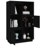 Tall solid black pine wood sideboard 74x35x117 cm by vidaXL, Sideboards - Ref: Foro24-814368, Price: 112,68 €, Discount: %