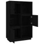 Tall solid black pine wood sideboard 74x35x117 cm by vidaXL, Sideboards - Ref: Foro24-814368, Price: 112,68 €, Discount: %