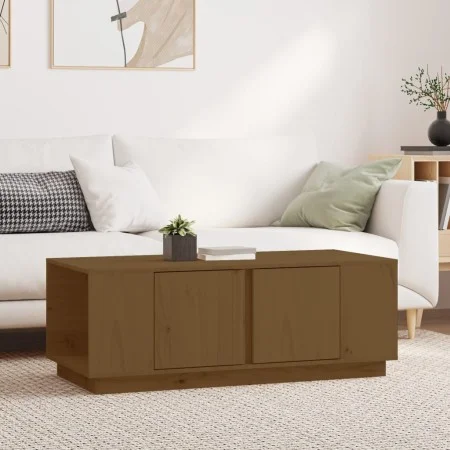Massiver Couchtisch aus honigbraunem Kiefernholz, 110 x 50 x 40 cm von vidaXL, Couchtisch - Ref: Foro24-814432, Preis: 95,84 ...