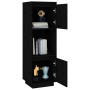 Tall solid black pine wood sideboard 38x35x117 cm by vidaXL, Sideboards - Ref: Foro24-814363, Price: 69,65 €, Discount: %