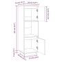 Tall solid black pine wood sideboard 38x35x117 cm by vidaXL, Sideboards - Ref: Foro24-814363, Price: 69,65 €, Discount: %