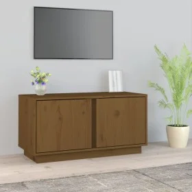 TV cabinet solid pine wood honey brown 80x35x40.5 cm by vidaXL, TV Furniture - Ref: Foro24-814472, Price: 50,58 €, Discount: %