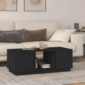 Couchtisch aus massivem schwarzem Kiefernholz, 110 x 50 x 40 cm von vidaXL, Couchtisch - Ref: Foro24-814428, Preis: 84,76 €, ...