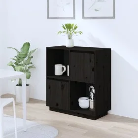 Solid black pine wood sideboard 74x35x80 cm by vidaXL, Sideboards - Ref: Foro24-814353, Price: 58,78 €, Discount: %