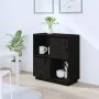 Sideboard aus massivem schwarzem Kiefernholz, 74 x 35 x 80 cm von vidaXL, Sideboards - Ref: Foro24-814353, Preis: 58,78 €, Ra...