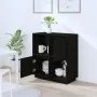 Sideboard aus massivem schwarzem Kiefernholz, 74 x 35 x 80 cm von vidaXL, Sideboards - Ref: Foro24-814353, Preis: 58,78 €, Ra...