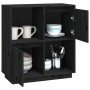 Solid black pine wood sideboard 74x35x80 cm by vidaXL, Sideboards - Ref: Foro24-814353, Price: 58,78 €, Discount: %