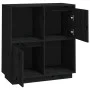 Aparador de madera maciza de pino negro 74x35x80 cm de vidaXL, Aparadores - Ref: Foro24-814353, Precio: 58,78 €, Descuento: %