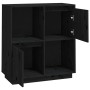 Solid black pine wood sideboard 74x35x80 cm by vidaXL, Sideboards - Ref: Foro24-814353, Price: 58,78 €, Discount: %