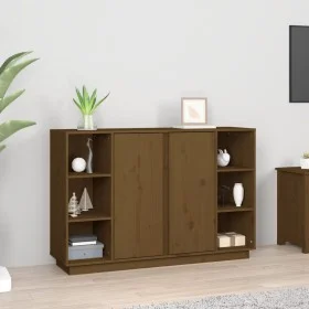 Honey brown solid pine wood sideboard 120x35x80 cm by vidaXL, Sideboards - Ref: Foro24-814502, Price: 119,68 €, Discount: %