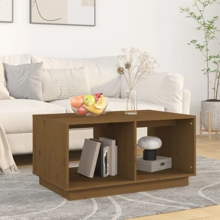 Solid honey brown pine wood coffee table 80x50x40 cm by vidaXL, Coffee table - Ref: Foro24-814437, Price: 56,05 €, Discount: %