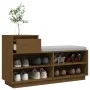 Solid pine wood shoe cabinet in honey brown color, 110x34x61 cm by vidaXL, Shoe racks and shoe organizers - Ref: Foro24-81445...