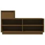 Solid pine wood shoe cabinet in honey brown color, 110x34x61 cm by vidaXL, Shoe racks and shoe organizers - Ref: Foro24-81445...