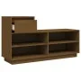 Solid pine wood shoe cabinet in honey brown color, 110x34x61 cm by vidaXL, Shoe racks and shoe organizers - Ref: Foro24-81445...