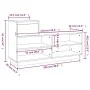 Solid pine wood shoe cabinet in honey brown color, 110x34x61 cm by vidaXL, Shoe racks and shoe organizers - Ref: Foro24-81445...