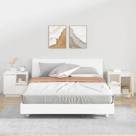 Zwei Nachttische aus massivem Kiefernholz 50x34x50 cm von vidaXL, Nachttische - Ref: Foro24-814482, Preis: 126,94 €, Rabatt: %