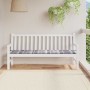 Cojín de banco de jardín tela Oxford a cuadros gris 180x50x4 cm