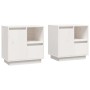 Mesitas de noche 2 uds madera maciza pino blanco 50x34x50 cm by vidaXL, Nightstands - Ref: Foro24-814482, Price: 128,54 €, Di...