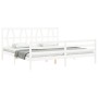 White solid wood bed frame with headboard 200x200 cm by vidaXL, Beds and slatted bases - Ref: Foro24-3194397, Price: 157,65 €...