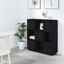 Tall sideboard in solid black pine wood 110.5x35x117 cm by vidaXL, Sideboards - Ref: Foro24-814373, Price: 129,39 €, Discount: %