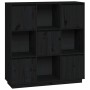 Tall sideboard in solid black pine wood 110.5x35x117 cm by vidaXL, Sideboards - Ref: Foro24-814373, Price: 129,39 €, Discount: %