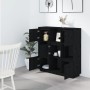 Tall sideboard in solid black pine wood 110.5x35x117 cm by vidaXL, Sideboards - Ref: Foro24-814373, Price: 129,39 €, Discount: %