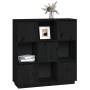 Tall sideboard in solid black pine wood 110.5x35x117 cm by vidaXL, Sideboards - Ref: Foro24-814373, Price: 129,39 €, Discount: %