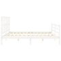 Weißer Massivholzbettrahmen mit Kopfteil 200x200 cm von vidaXL, Betten und Lattenroste - Ref: Foro24-3194397, Preis: 157,52 €...