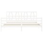 Weißer Massivholzbettrahmen mit Kopfteil 200x200 cm von vidaXL, Betten und Lattenroste - Ref: Foro24-3194397, Preis: 157,52 €...