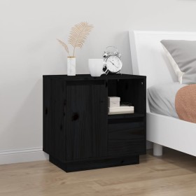 Nachttisch aus massivem schwarzem Kiefernholz, 50 x 34 x 50 cm von vidaXL, Nachttische - Ref: Foro24-814487, Preis: 49,21 €, ...