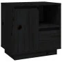 Mesita de noche madera maciza de pino negro 50x34x50 cm de vidaXL, Mesitas de noche - Ref: Foro24-814487, Precio: 49,21 €, De...