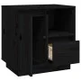 Mesita de noche madera maciza de pino negro 50x34x50 cm de vidaXL, Mesitas de noche - Ref: Foro24-814487, Precio: 49,21 €, De...