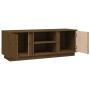 Mueble de TV madera maciza de pino marrón miel 110x35x40,5 cm de vidaXL, Muebles TV - Ref: Foro24-814477, Precio: 75,21 €, De...