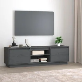 Mueble de TV de madera maciza de pino gris 140x35x40 cm de vidaXL, Muebles TV - Ref: Foro24-814316, Precio: 111,51 €, Descuen...