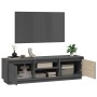 Mueble de TV de madera maciza de pino gris 140x35x40 cm de vidaXL, Muebles TV - Ref: Foro24-814316, Precio: 112,88 €