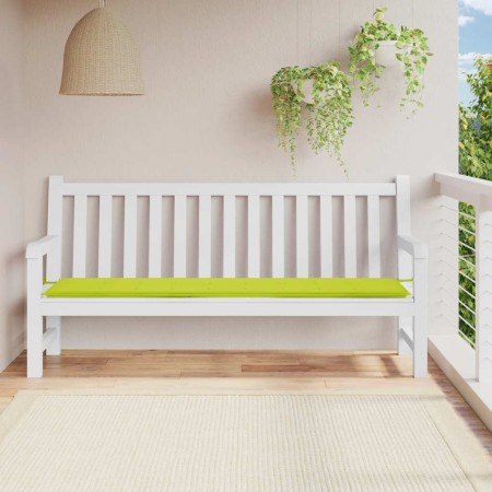 Cojín de banco de jardín tela Oxford verde claro 200x50x4 cm