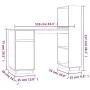Schreibtisch aus massivem Kiefernholz in Honigbraun, 110 x 53 x 117 cm von vidaXL, Schreibtische - Ref: Foro24-814512, Preis:...