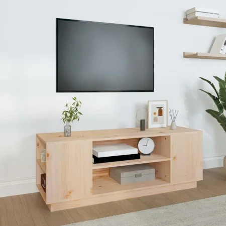 Solid pine wood TV cabinet 110x35x40.5 cm by vidaXL, TV Furniture - Ref: Foro24-814409, Price: 63,07 €, Discount: %