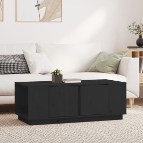 Mesa de centro de madera maciza de pino negro 110x50x40 cm