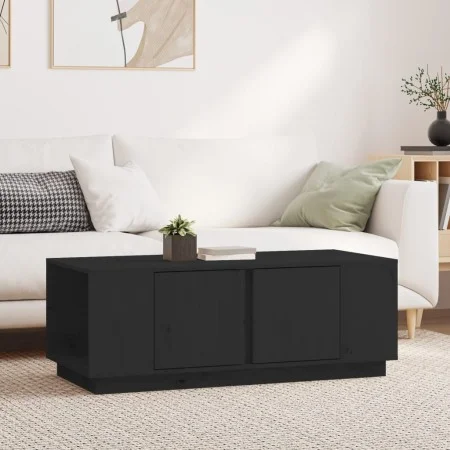 Mesa de centro de madera maciza de pino negro 110x50x40 cm de vidaXL, Mesas de centro - Ref: Foro24-814433, Precio: 87,50 €, ...