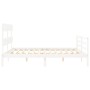 Weißer Massivholzbettrahmen mit Kopfteil 160x200 cm von vidaXL, Betten und Lattenroste - Ref: Foro24-3195102, Preis: 137,04 €...